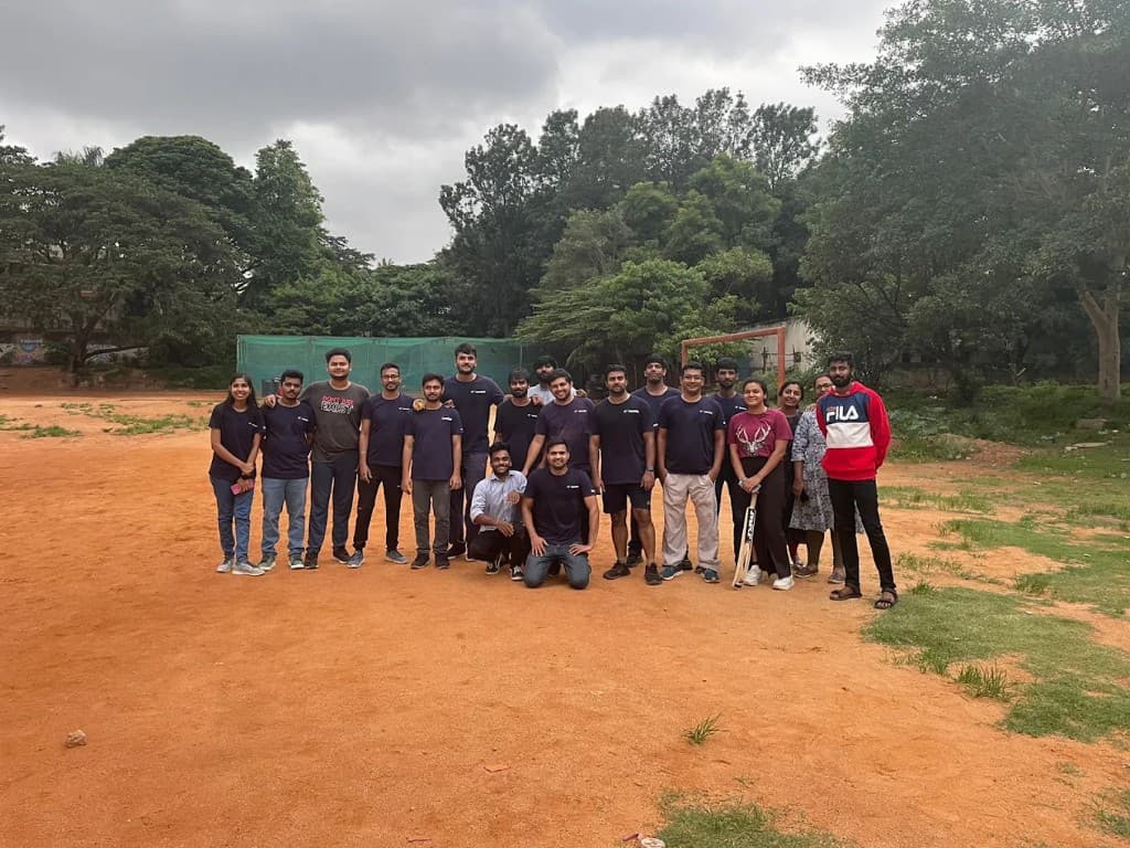 Team outing on a cricket field